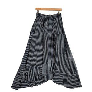 Anthropologie Faithfull The Brand Maxi Skirt Women's 8 Black Fortelina Striped